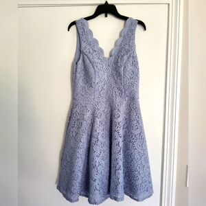 City Studio Blue Lace Fit and Flare Party Dress. Size 7